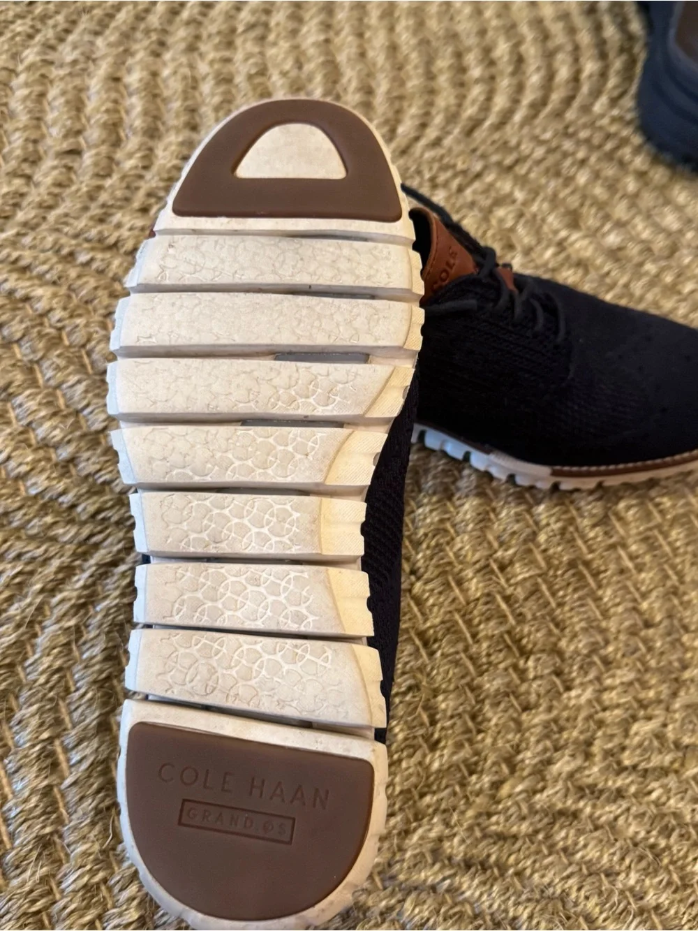 Cole Haan Navy Knit Oxford with Tan Leather Accents